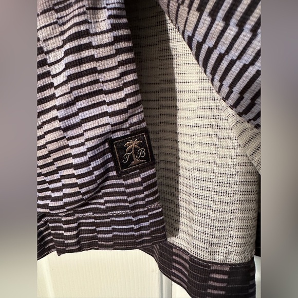 TOMMY BAHAMA 100% XL Silk Illusion Pattern Gray Blue Short Sleeve Button Down - Picture 4 of 11